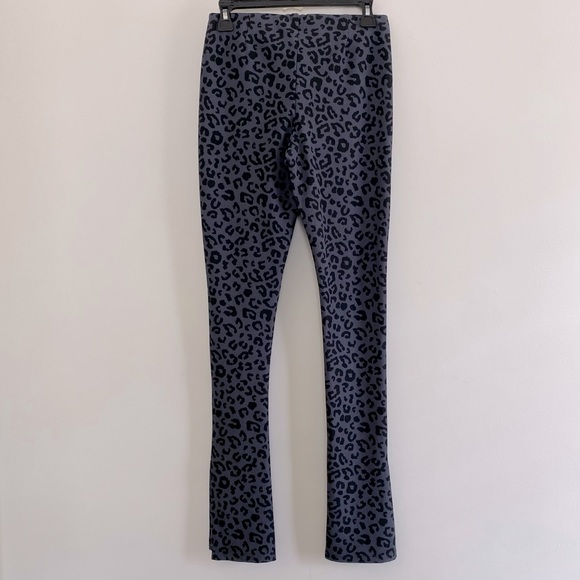 Zara NWT Leopard Print Bottom Slits Leggings Pants Grey Black - Picture 7 of 10